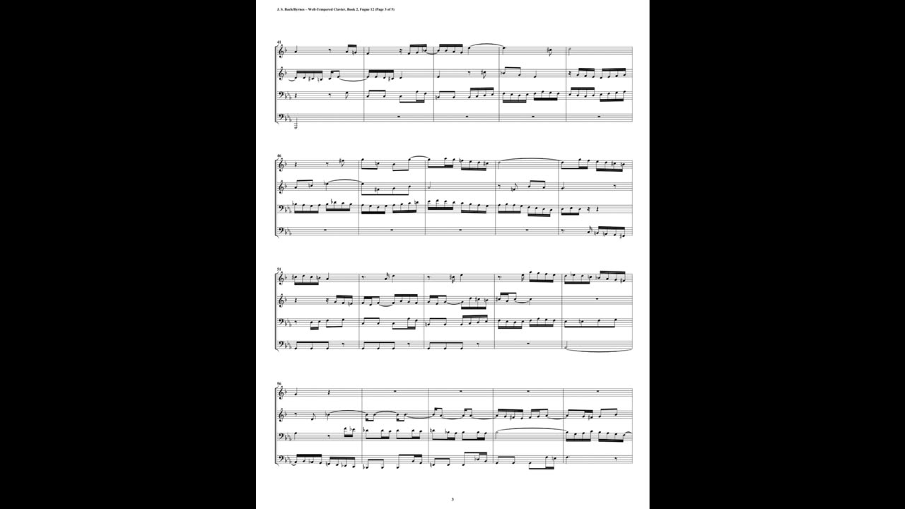 J.S. Bach - Well-Tempered Clavier: Part 2 - Fugue 12 (Brass Quartet)