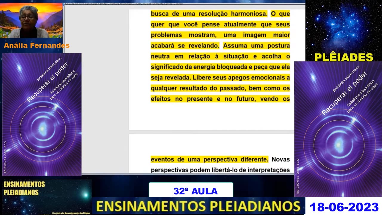 32ª Aula do Livro "Recuperar O Poder" Barbara Marciniak 18-06-2023. (H.Q.)