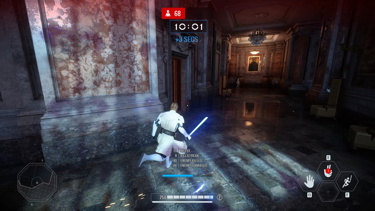 SWBF2: Arcade Onslaught Obi-Wan Kenobi Naboo: Theed The Throne Room Gameplay