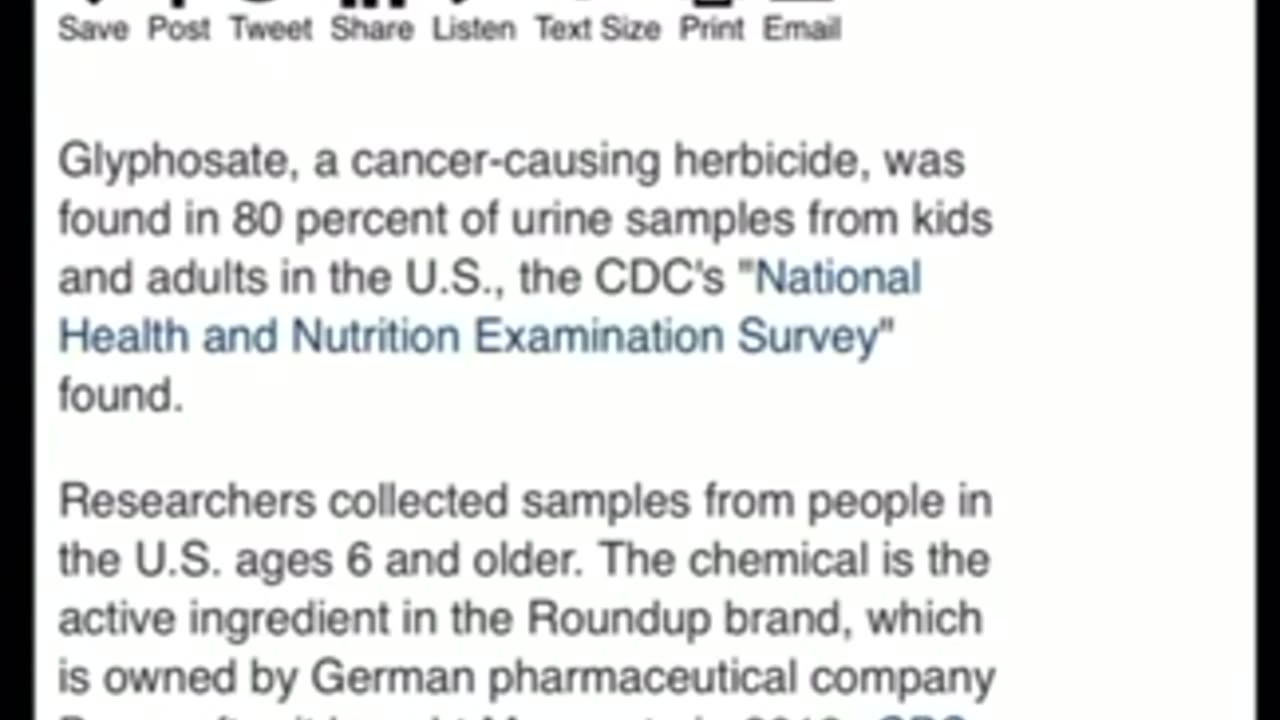 80% of American have toxic roundup in them