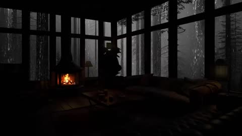 Acogedor Espacio De Cabina Con Suaves Sonidos De Lluvia 💧 Sonidos Relajantes De Lluvia Y Chimenea