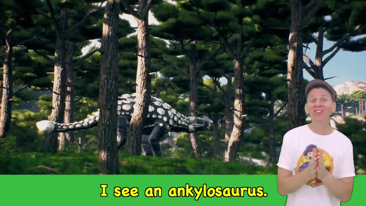 Dinosaurs-what do you see song? English learn kids.