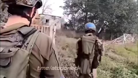 Americans in Ukrainian uniforms attacking Russian positions near Kursk..