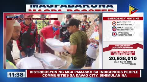 Distribusyon ng mga pamasko sa indigenous people communities sa Davao City, sinimulan na