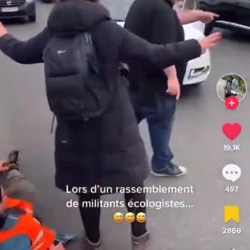 One man mountain dealing with eco terrorists blocking the roads in France 😂