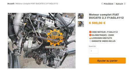 AEPSPIECES.COM - Moteur complet FIAT DUCATO 2.3 F1AGL4112