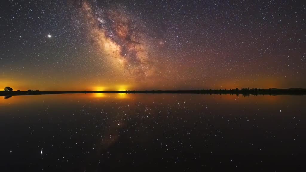 The reflection of the Milky Way falls on the earth