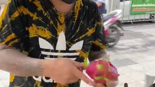 Amazing Dragon Fruit Cutting Skills _ Thai Street Food _shorts-kPOCAauGjek