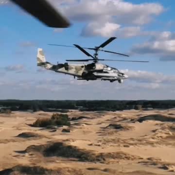 A pair of Ka-52 "Alligator" in the sky of Ukraine