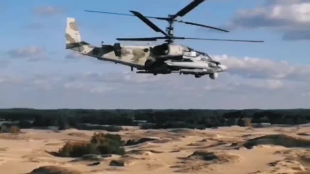 A pair of Ka-52 "Alligator" in the sky of Ukraine