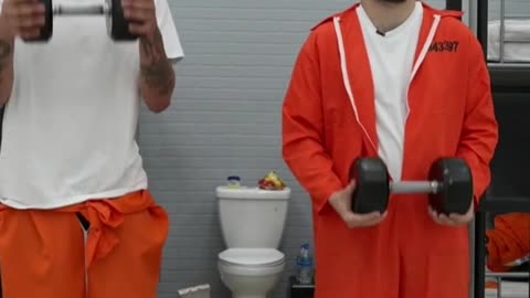 Adin Ross worksout in jail ft Sneako🤣