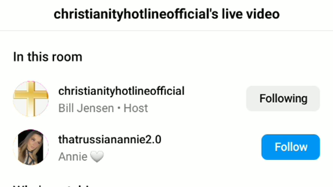 Bill Jensen Christianity hotline Instagram live 4/1/23