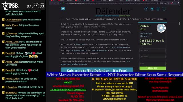 2022-04-21 07:00 EDT - Patriots Soapbox AM: with LadyRWB , MykelJaye & DD