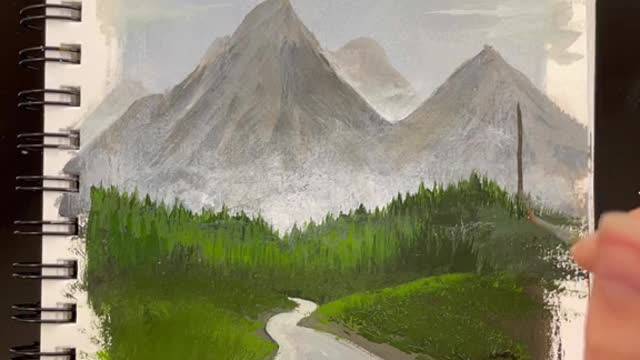 Paint-tober Day 11- Mountain Range