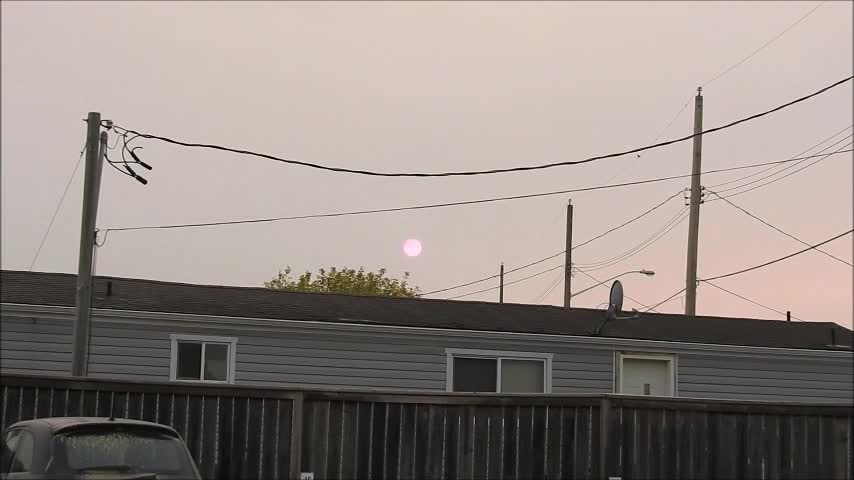 Awesome zoom-in of pink sun with sunspots