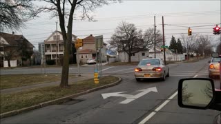 Driving around Niagara Falls to Buffalo New York USA 04 06 2019