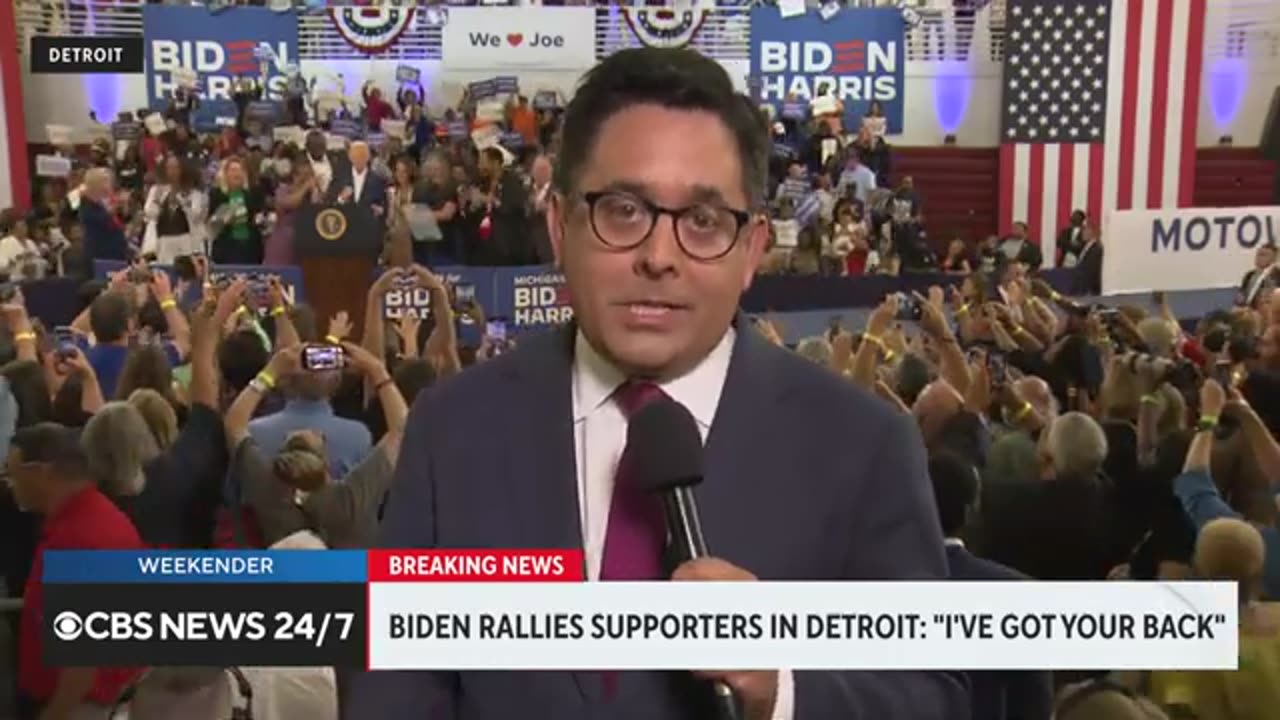 Biden wraps busy week with rally in Michigan