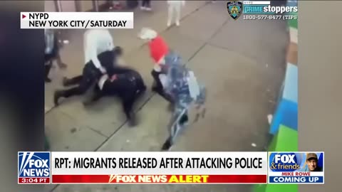 Migrants attack NYPD officers in shocking video