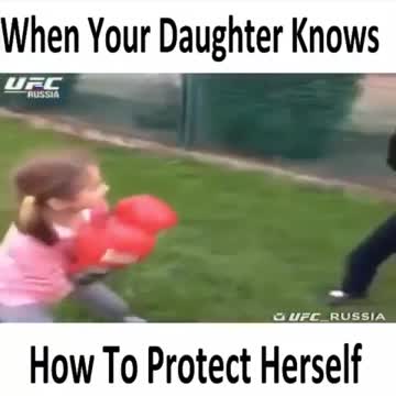 MMA Little Girl: This little girl really knows how to protect herself
