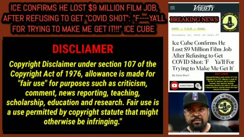 ICE CUBE CONFIRMS HE LOST 9 MILLION DOLLAR'S!!!