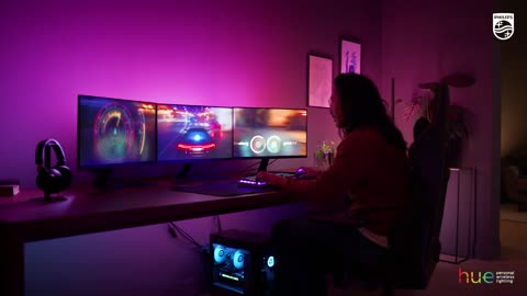 Philips Hue Play Gradient Lightstrip für drei Monitore