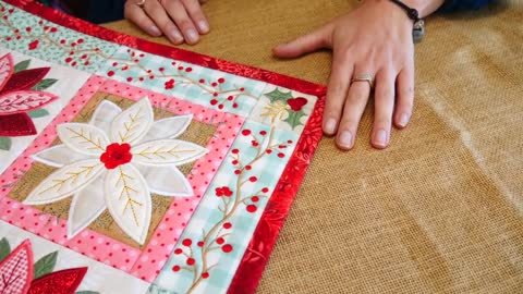 Poinsettia Blocks & Quilt Machine Embroidery Sew Along Starts 1st October