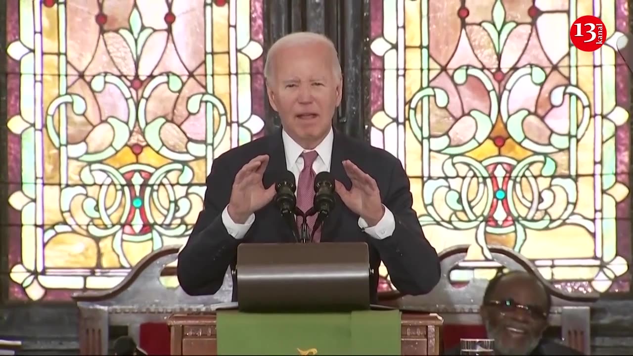 Protesters interrupt Biden's speech at the Mother Emanuel AME Church in Charleston