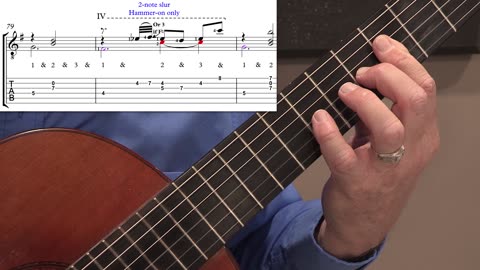 Technique Left-Hand, Part II (slow section). Video 35: m79-80, Version 3 and 4