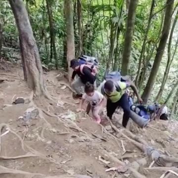 Migrants cross the Darien Gap in Panama on their way to the US-Mexico border.