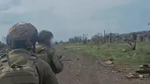 Ukrainians Walking Through Recently Liberated Klishchiivka