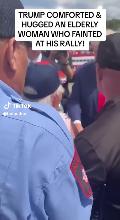 Trump Puts Life At Risk, Leaves Bulletproof Glass To Help Elderly Woman Who Fainted