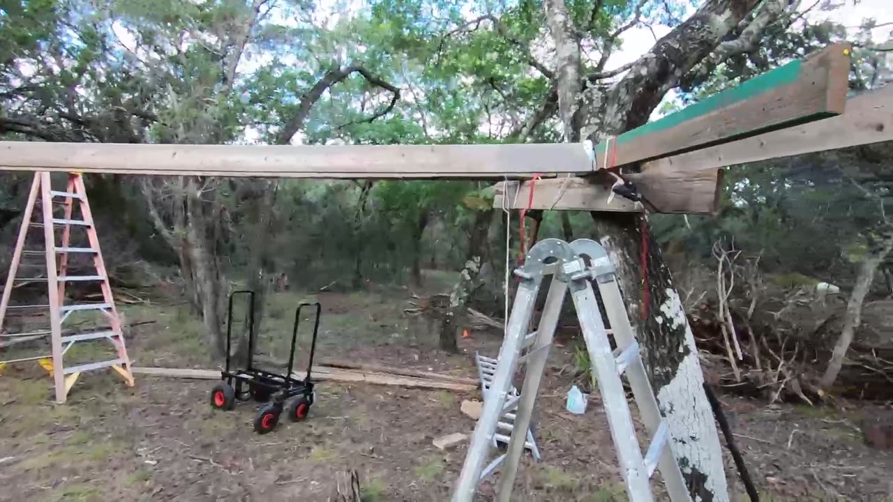 Building a Treehouse with repurposed lumber, pt 1