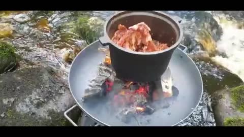 Making Honey Whiskey glazed pork ribs Amateur Wild Cooking Adventure