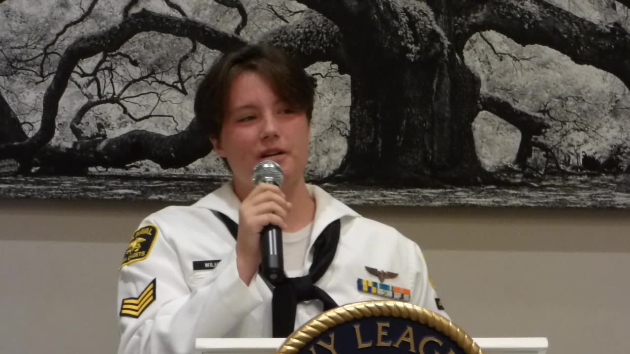 2023.04.01 Marli Speaks to PBC Navy League Council about Success in USN Sea Cadet Corps