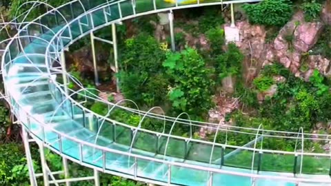 Epic water slide in a picturesque place China