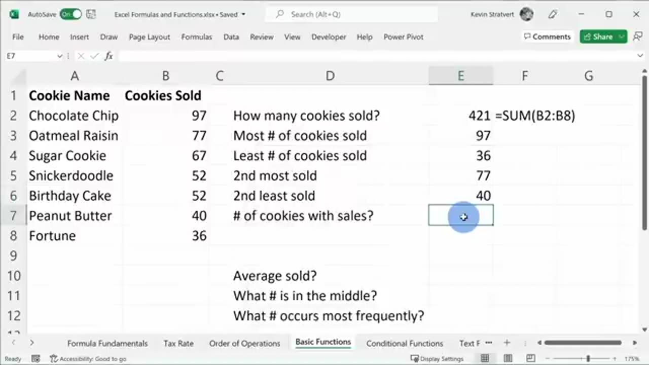 Excel Tutorial Lecture 3