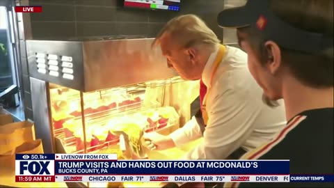 WATCH: Trump mans the fries at McDonalds | LiveNOW from FOX