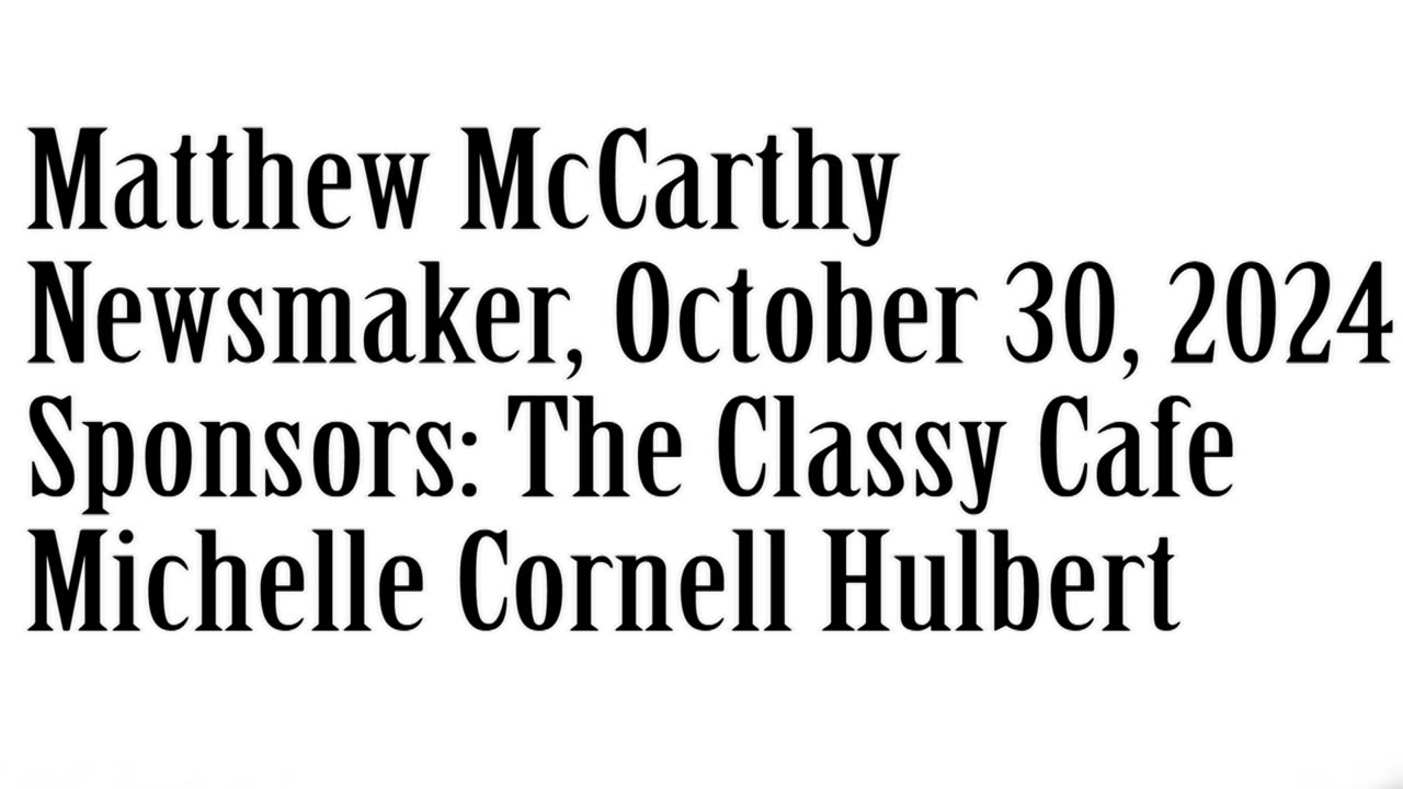 Wlea Newsmaker, October 30, 2024, Judge Matthew McCarthy