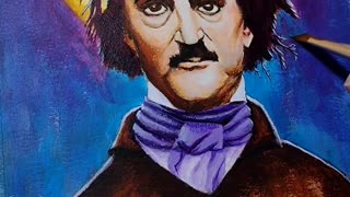 Edgar Allan Poe acrylic painting