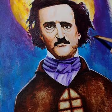Edgar Allan Poe acrylic painting