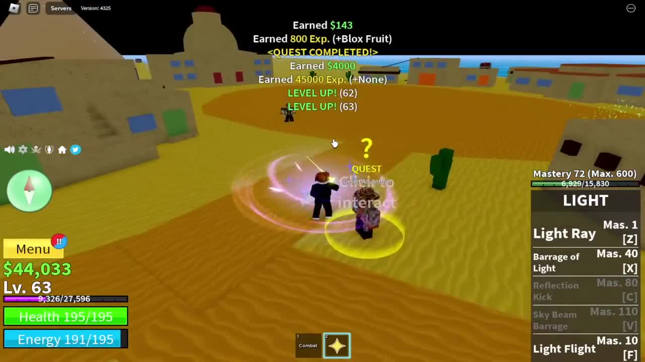 Bloxfruits Noob to Pro Using LIGHT FRUIT REWORKED!