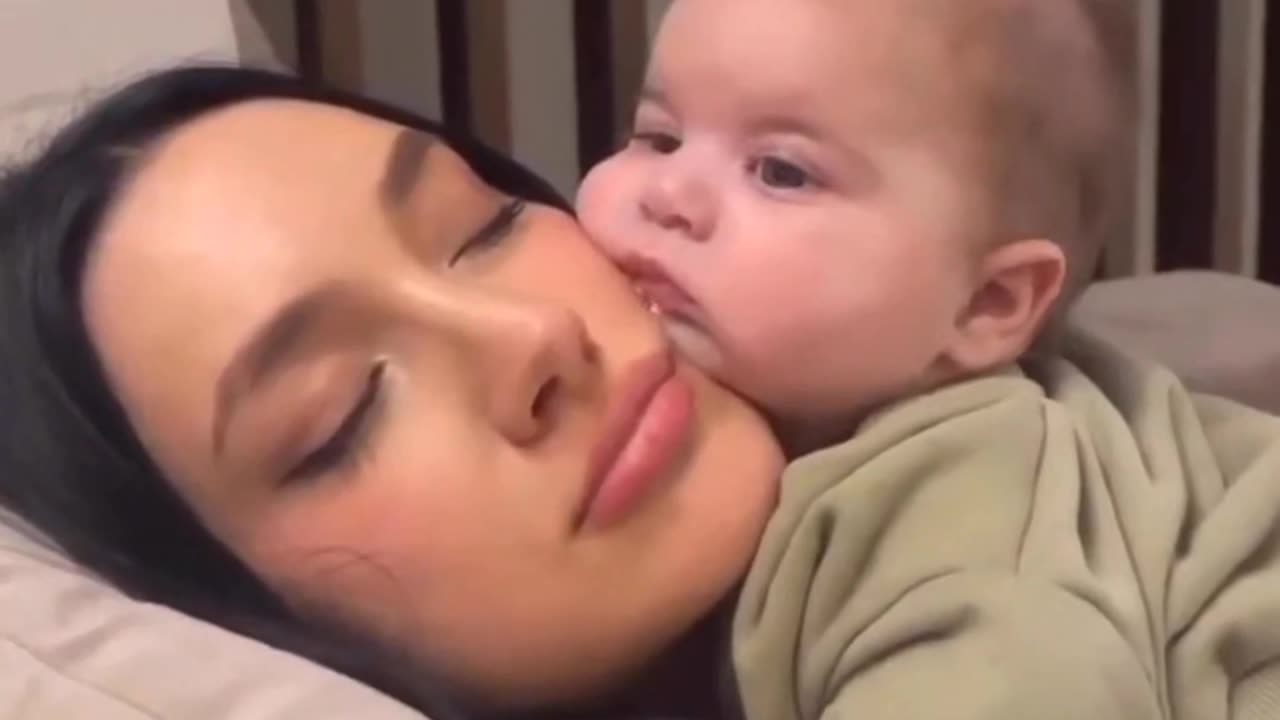 Cute baby mom