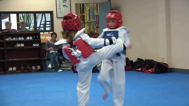 Little Girl Intense Sparring