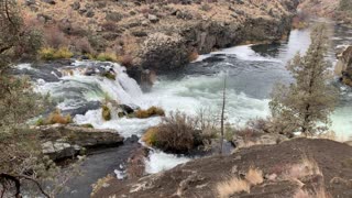 Central Oregon – Steelhead Falls – Standing Above the Waterfall – 4K