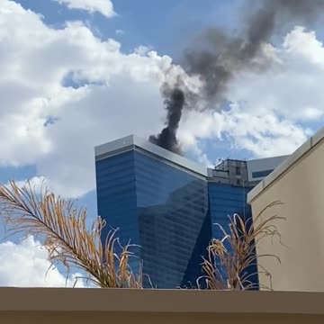 There is a fire on the rooftop of the Fontainebleau Hotel in Las Vegas, Nevada.
