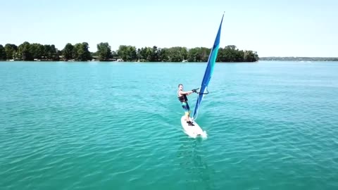 Windsurfing on Elk Lake