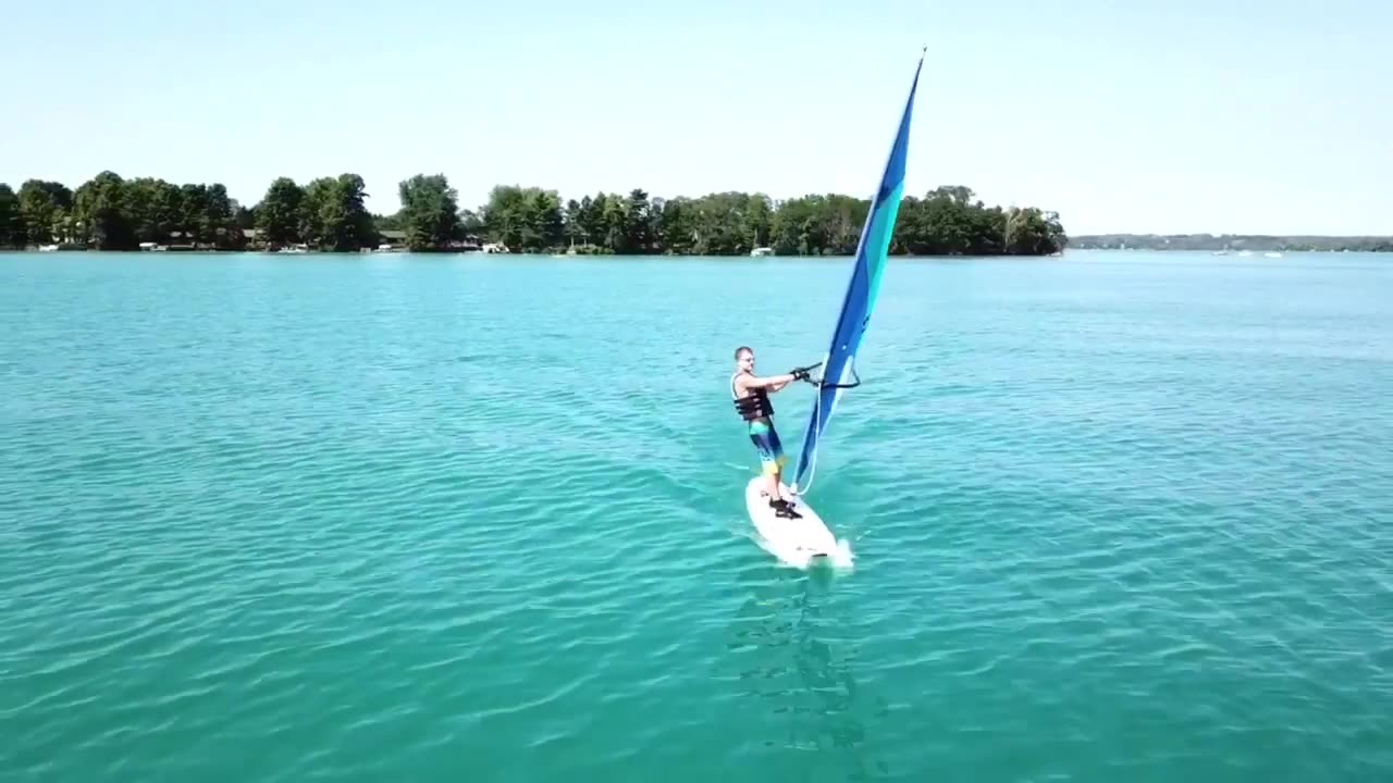 Windsurfing on Elk Lake