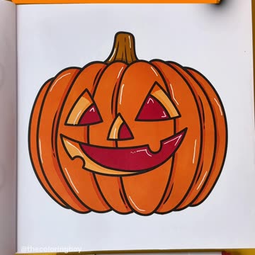 🎃 Watch me bring this Halloween pumpkin to life from my "Halloween Vibes" coloring book! 👻✨