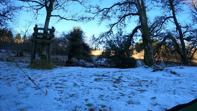 Time lapse of a snowy camp in Dartmoor 15th Dec 2022