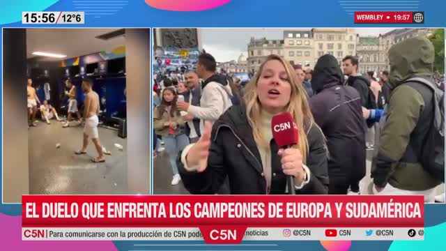 Banderazo de hinchas Argentinos en Wembley